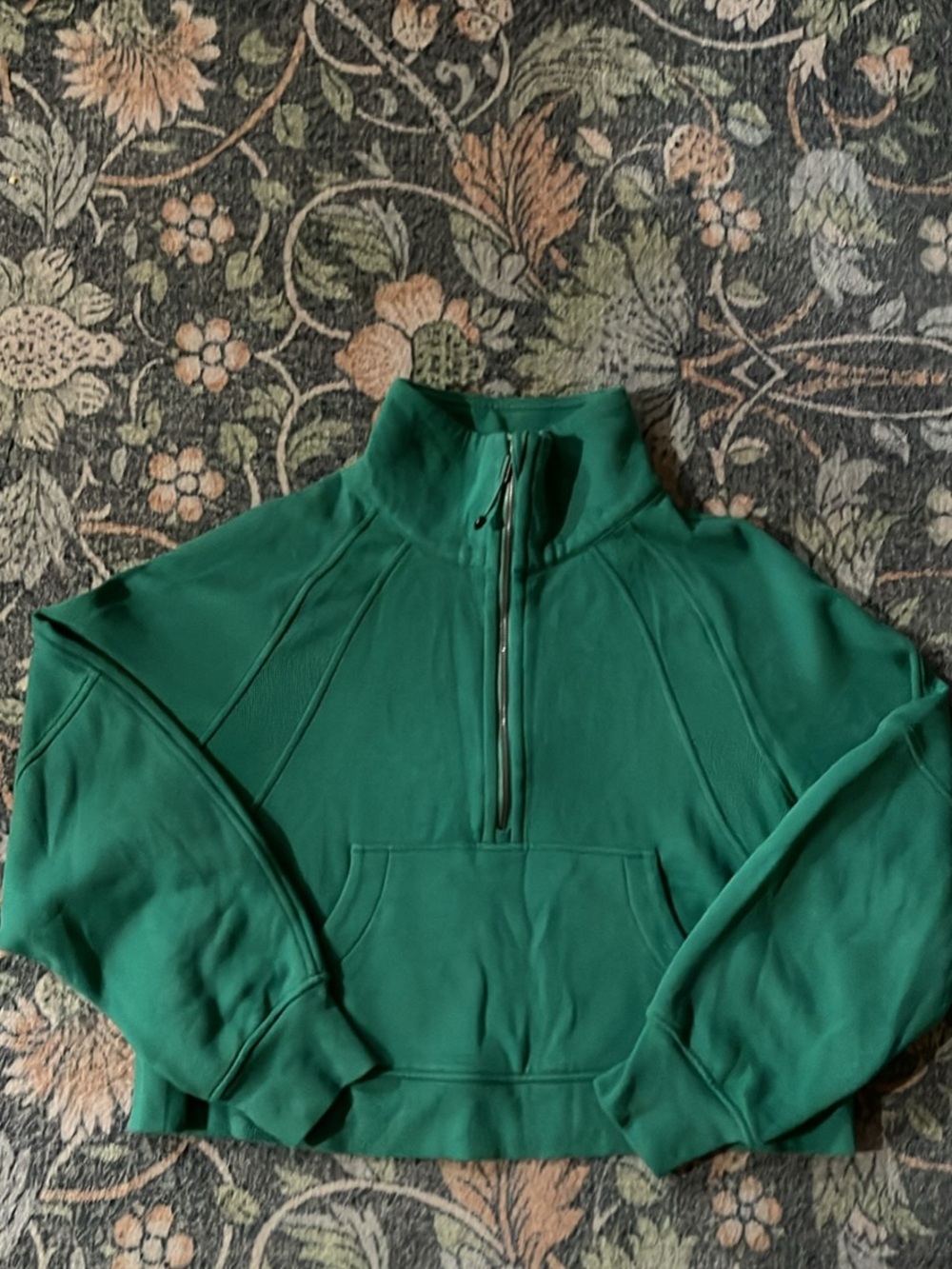 lululemon athletica Emerald Green Half-Zip Cowl Pullover